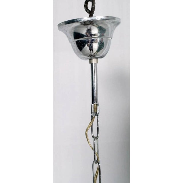 1960s Italian Murano Glass, Wood & Chrome-Plated Pendant from Mazzega, 1960s For Sale - Image 5 of 6