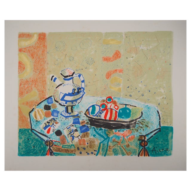 Paul Aizpiri, Still Life with Fruits, Original Lithograph For Sale