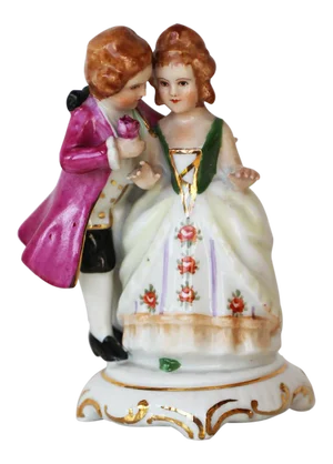 Meissen Style, Porcelain Figurine Couple, Marked Vista Alegre, Portugal