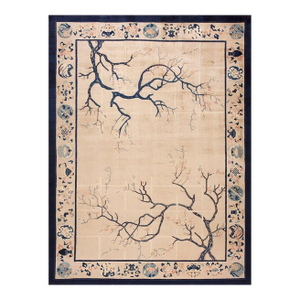 Special Ivory Background Color Asymmetric Pattern Antique Chinese Peking Rug