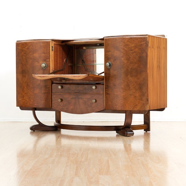 Brown Mid Century Cocktail Cabinet Credenza by Beautility Furniture For Sale - Image 8 of 10