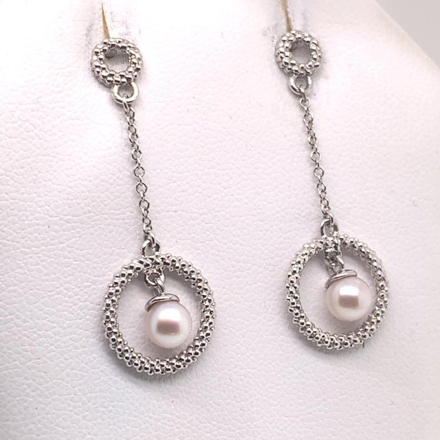 Akoya Pearl Earrings 14 Karat White Gold Certified For Sale - Image 13 of 16