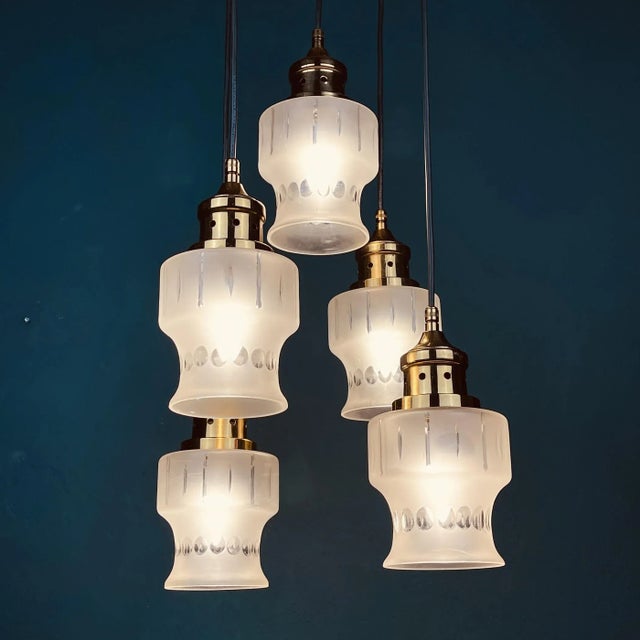 Mid-Century Cascade Glass Chandelier, Italy, 1970s For Sale - Image 6 of 14