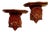 Pair of Vintage Mid-Century Hand-Carved Wooden Wall Shelves Features an Ornate, Deeply Detailed Scalloped Shell Design With a Rich, Warm Wood Finish. For Sale