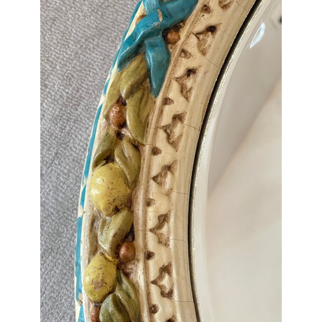 Italian Carved Round Florentine Lemon & Laurel Wood Mirror For Sale - Image 10 of 15