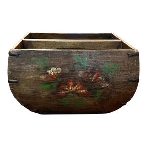 Late 20th Century Old Chinese Country Style Wooden Rice Measure Dou With Curved Sides