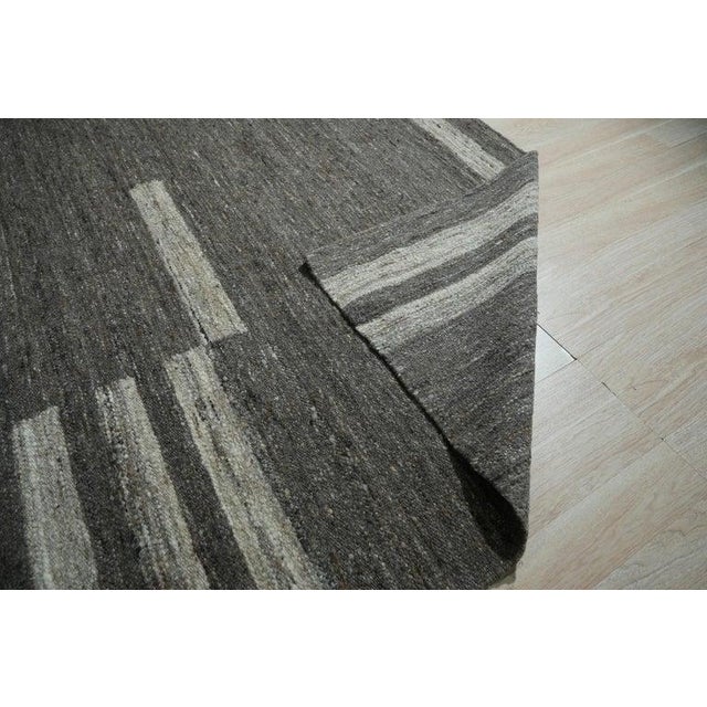 2020s 8x10 Gray Handwoven Wool Floating Rectangles Geometric Modern Carpet Rug For Sale - Image 5 of 10