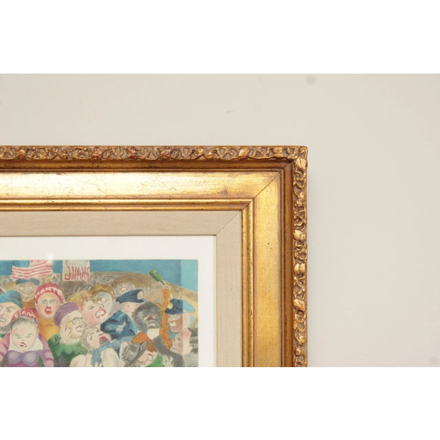 Gold Robert Cenedella Signed Framed Lithograph, 'The Giants' For Sale - Image 8 of 12