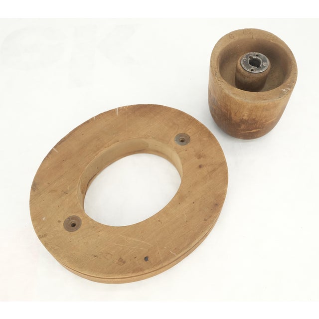 Wood Antique Solid Wood 2 Parts Hat From For Sale - Image 7 of 9