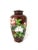 Japanese Old Japanese 'Red and White Roses' Vase Ginbari Cloisonné With Solid Silver Trim For Sale - Image 3 of 8