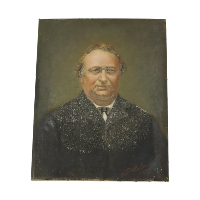 L. De Caluwé, Portrait of a Man, Early 20th Century, Painting on Canvas For Sale - Image 10 of 15