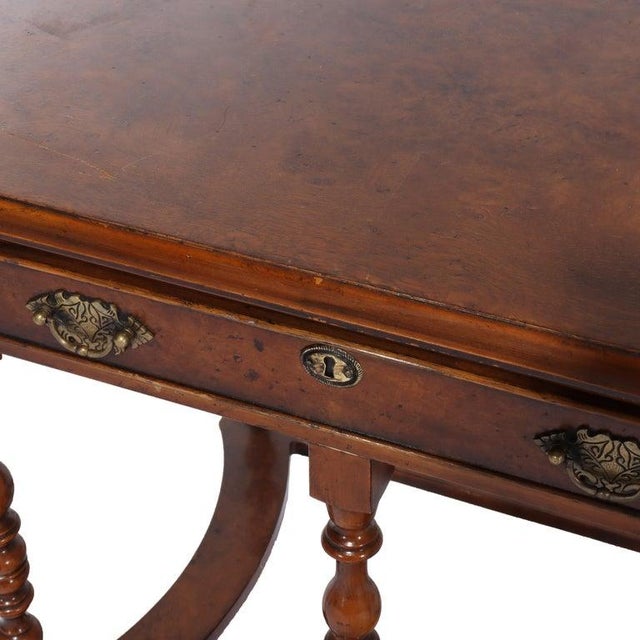 Renaissance Yorkshire High Point Elizabethan Burl Hall Table 20th C For Sale - Image 3 of 11