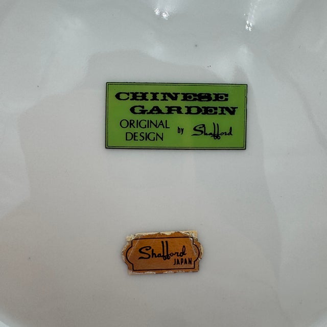 1950s 1950s Snack Plates in Chinese Garden by Shafford 8 1/8" - Set of 3 For Sale - Image 5 of 7
