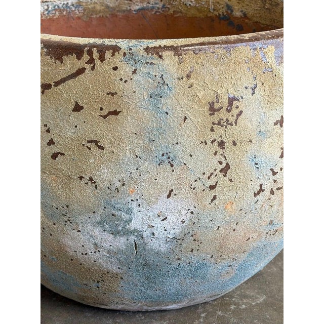 Ceramic Pair of Monumental Low Bowl Terra Cotta Planters For Sale - Image 7 of 12