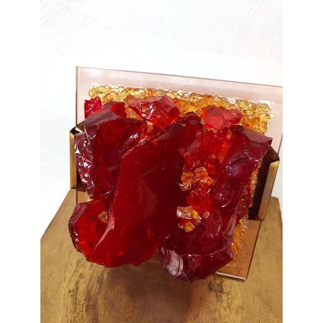 Mid-Century Red Broken Glass Wall Lamp by Cosack Leuchten, 1970s For Sale - Image 4 of 6