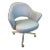 Saarinen Exec Armchair in Powder Sky Blue Leather on Polished Nickel Swivel Base For Sale