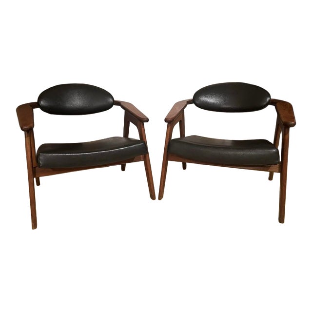 1960s Adrian Pearsall for Craft Associates 916-Cc Mid Century Modern Captains Chairs, a Pair For Sale