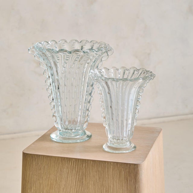 Art Deco Italian Murano Bullicante Glass Vase Attributed to Barovier & Toso No. 02, 1930s For Sale - Image 3 of 11