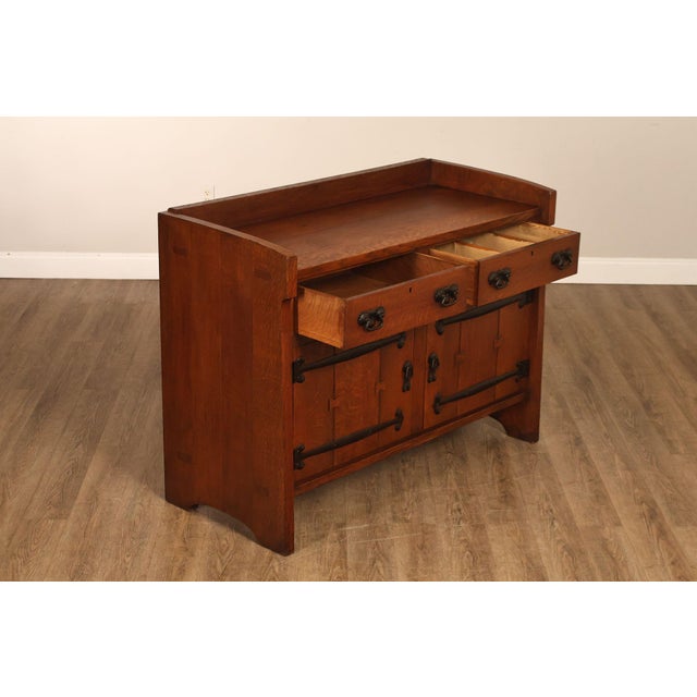 Stickley Early Gustav Stickley Arts And Crafts Oak Sideboard Buffet For Sale - Image 4 of 18