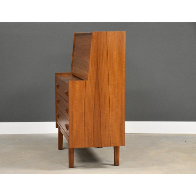 Mid-Century Modern 1960s Danish Modern Teak Secretary Desk For Sale - Image 3 of 10