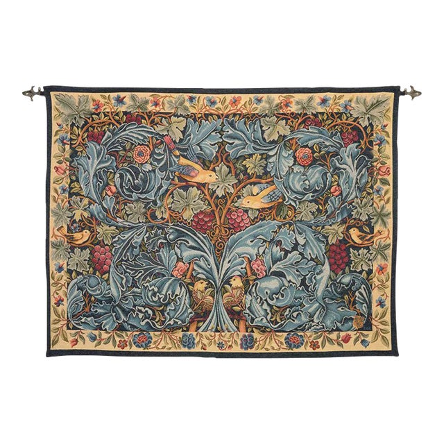 Vine & Acanthus Loom Woven Tapestry - 175 X 264 Cm (5'9" X 8'8") - Requires Rod Size 6 For Sale