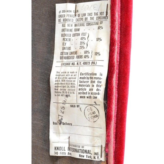 Mies Van Der Rohe for Knoll Stainless Steel Brno Chairs Red Velvet 1979, Pair For Sale - Image 11 of 13