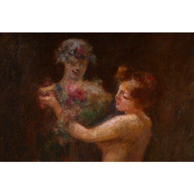 Albert Cresswell, Nymph Adorning a Bust in a Garden, Oil on Canvas For Sale - Image 3 of 16