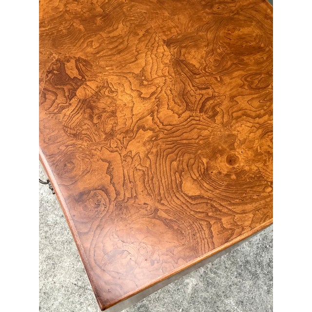 Vintage Italian Burl Wood Writing Desk For Sale - Image 9 of 12