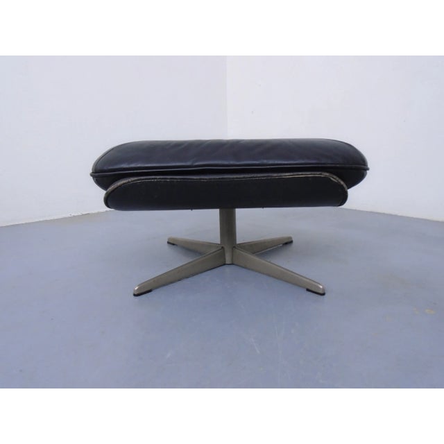 1960s Black Leather Ottoman, Germany, 1960s For Sale - Image 5 of 13