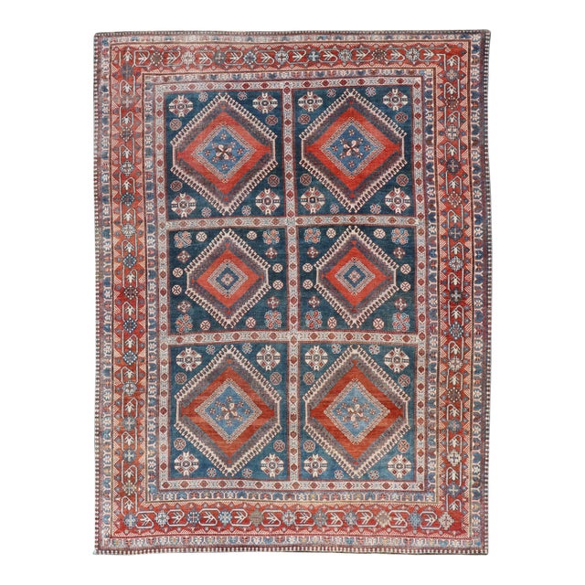 Early 20th Century Antique Persian Shiraz Multi Medallions Rug With Geometric Design For Sale