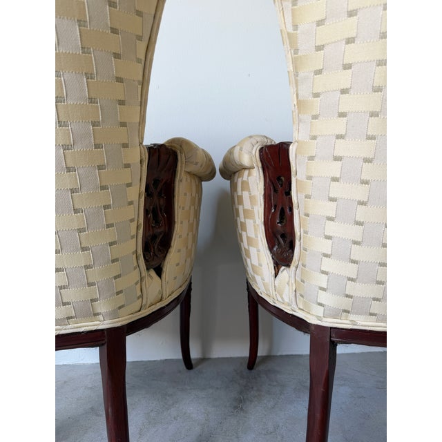 Vintage Regency Revival Carved Wood Armchairs – A Pair For Sale - Image 15 of 17