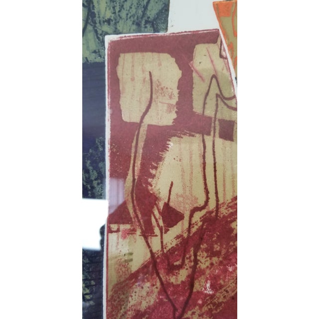 Red 1974 Carol Dueno " Christina in July" Large Modernist Abstract Painting/ Sold For Sale - Image 8 of 13