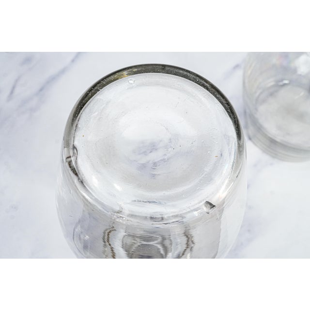Nice Pair of 19th Century Antique Handblown Large Clear Glass Decanters Barware For Sale - Image 16 of 16