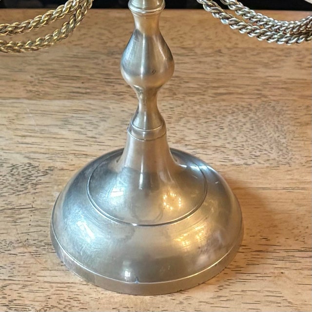 Brass 1980s Brass Five-Arm Candelabra With Tassels For Sale - Image 8 of 11