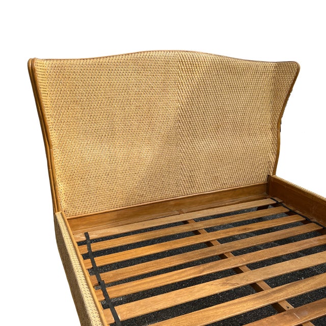 1990s French Rattan Queen Bed Chairish