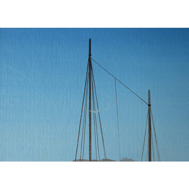 Eugene Schmidt Morro Bay Sailboat at Sunset Painting For Sale - Image 4 of 8