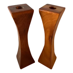 Pair of Vintage Mid Century Danish Modern Style Candle Holders