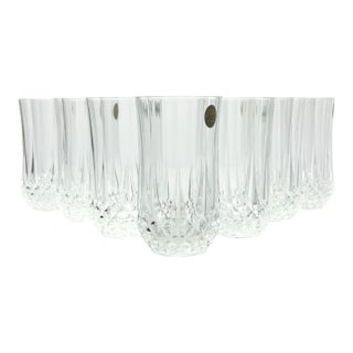Cristal D’Arques Longchamp Set of 7 Crystal Highball Tumbler Glasses For Sale