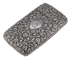 Antique 19th Century Indian Kutch Silver Cigar Case, 1880s