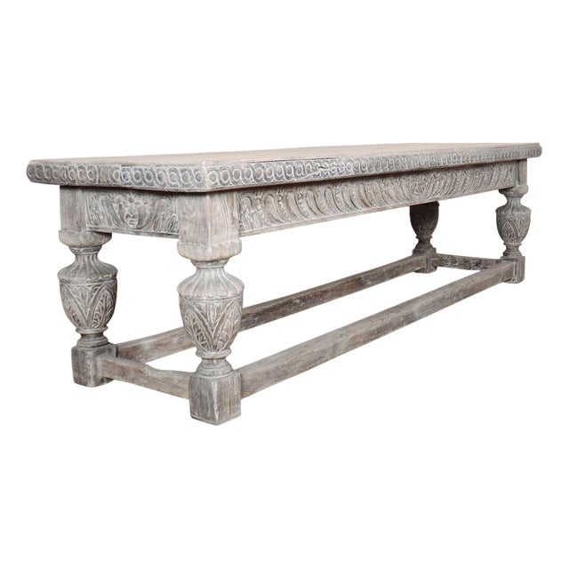 19th Century English Bleached Oak Centre Table For Sale