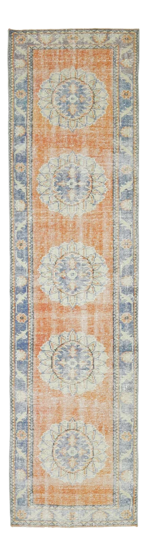 Vintage Turkish Oushak Handmade Wool Runner