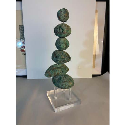 Late 20th Century Stacked Ceramic Rocks Sculpture by John Costanza, Organic Modern, 1985 For Sale - Image 5 of 10