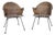 Pair of Salterini Vintage Wicker and Iron Mid Century Lounge Chairs For Sale