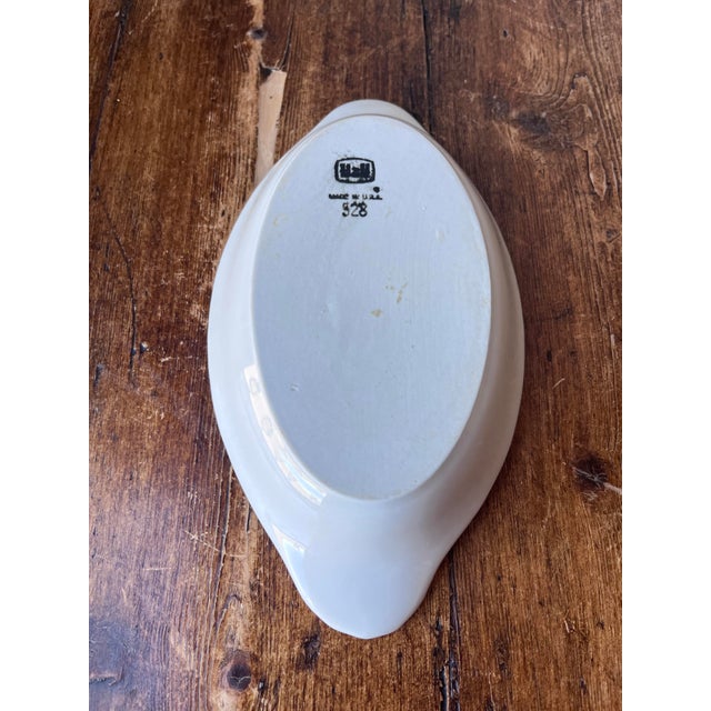 Ceramic 1970s Hall Pottery Au Gratin Dish, Casserole Dish in White 9" Made in Usa, 528 For Sale - Image 7 of 7