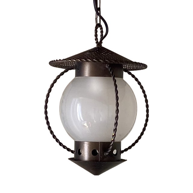 Perforated Metal Pendant Light in the style of Mathieu Matégot, 1950s For Sale