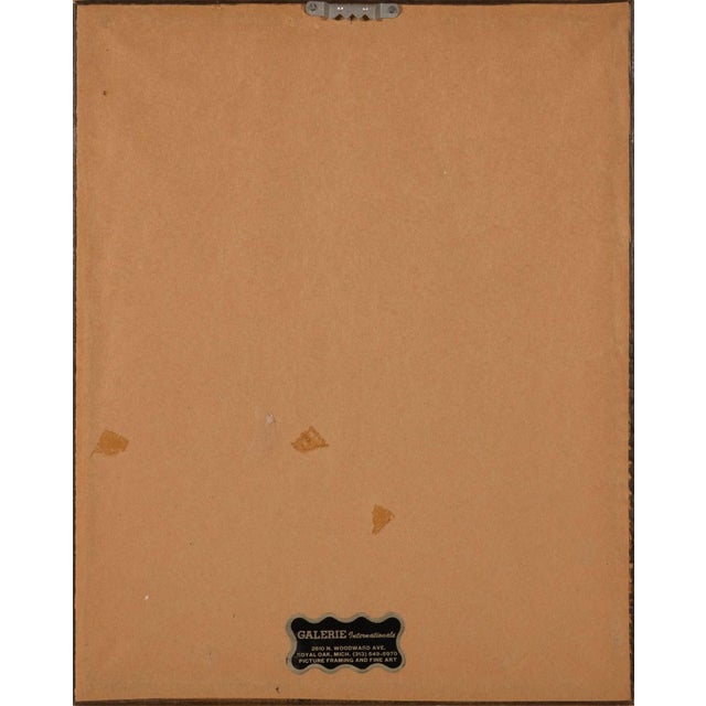 Late 20th Century Modernist Asian Calligraphy Triptych Drawings on Paper With Bamboo Style Frames For Sale - Image 5 of 5