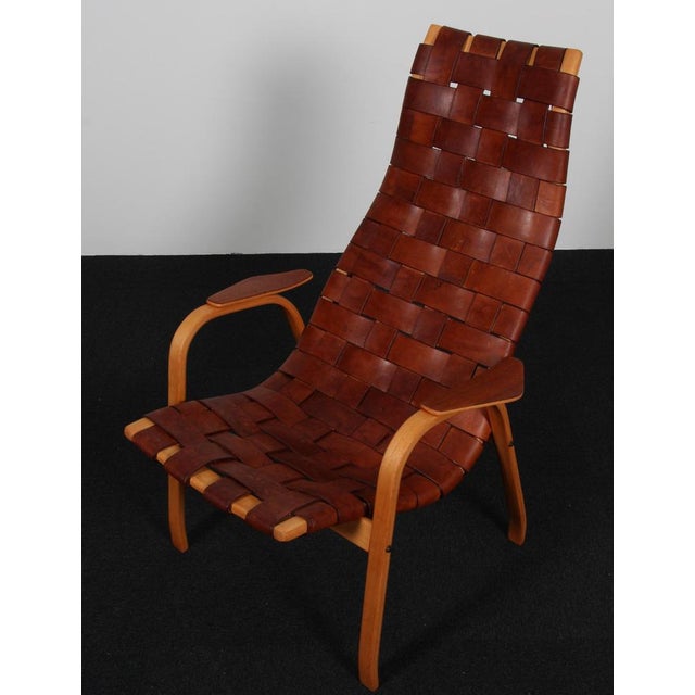 Kurva Lounge Chair in Leather from Yngve Ekström, 1950s For Sale - Image 3 of 11