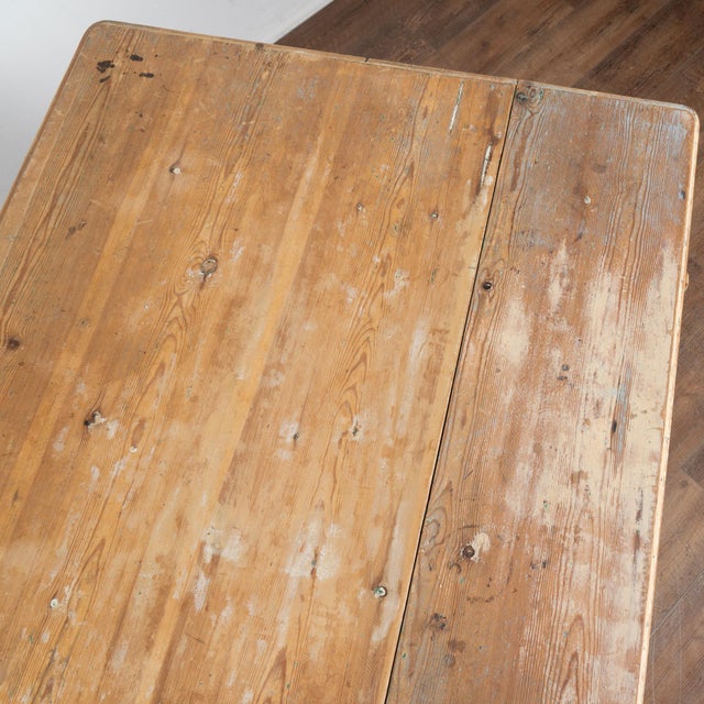 Wood Original Painted Pine Drop Leaf Side Table, Sweden Circa 1840 For Sale - Image 7 of 16