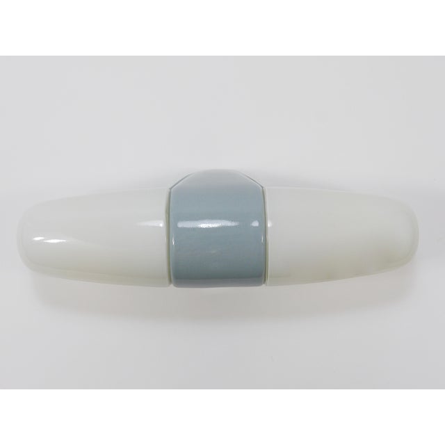 Glass Bauhaus Gray Sconce Double Wall Light by Wilhelm Wagenfeld attributed to Linder, Germany, 1950s For Sale - Image 7 of 17