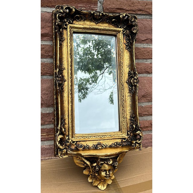 Vintage Baroque Style Putti Mirror, 1940s For Sale - Image 4 of 9